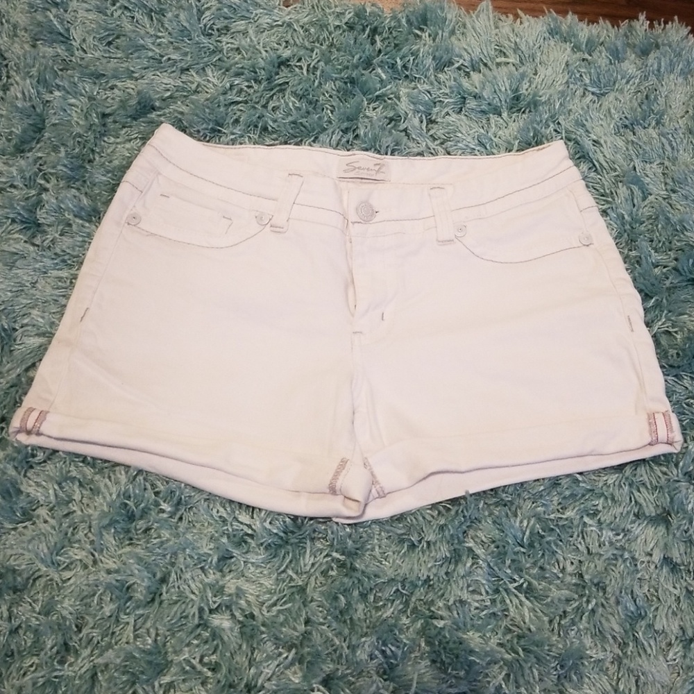 White denim shorts